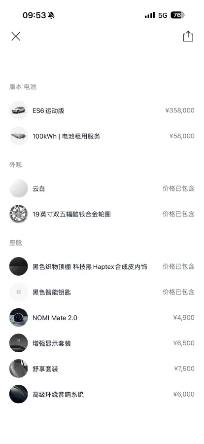 2022 NIO ES6 BEV 100KWH,autocango,china used car exporter,china ev exporter,chinese used car exporter,chinese used ev exporter