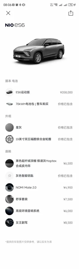 2020 NIO ES6 BEV 70KWH,autocango,china used car exporter,china ev exporter,chinese used car exporter,chinese used ev exporter