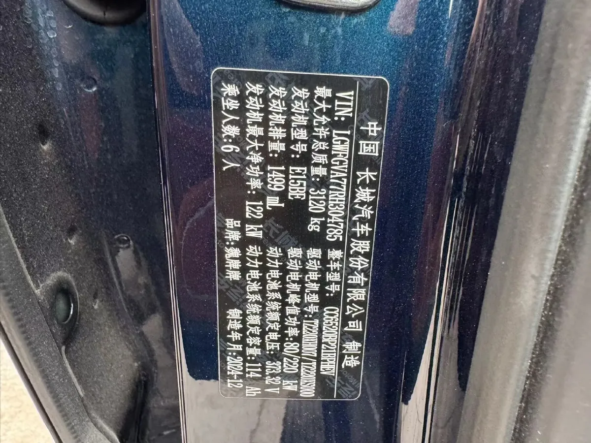 2025 WEY BlueMountain 1.5T 170HP L4 4DHT PHEV 44.5KWH,autocango,china used car exporter,china ev exporter,chinese used car exporter,chinese used ev exporter