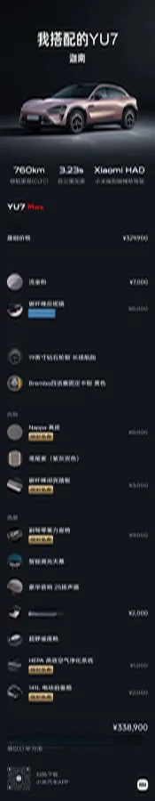 2025 MI YU7 BEV 101.7KWH,autocango,china used car exporter,china ev exporter,chinese used car exporter,chinese used ev exporter